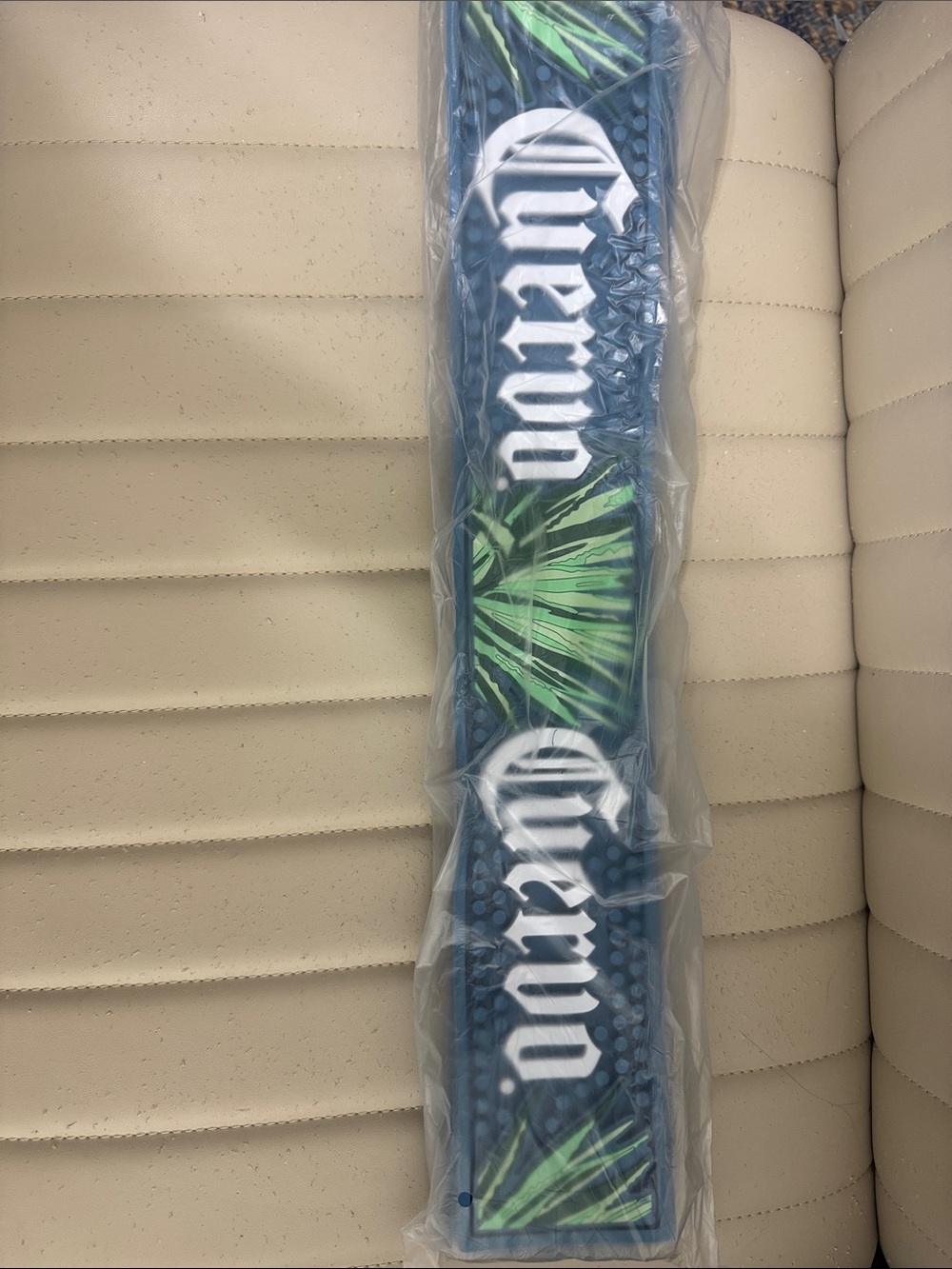 Branded Blue & Green Bar Runner